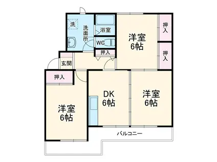 ハイツKODA Ⅱ(3DK/3階)の間取り写真