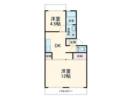 第2ヤマダマンション(2DK/1階)の間取り写真