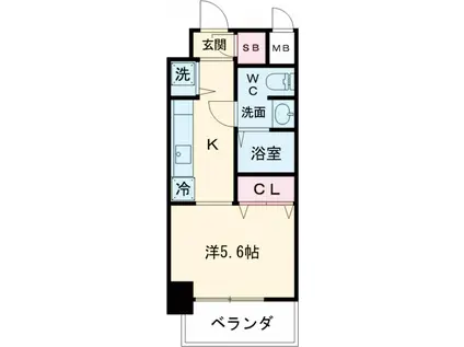 WAKASA OASIS(ワンルーム/7階)の間取り写真