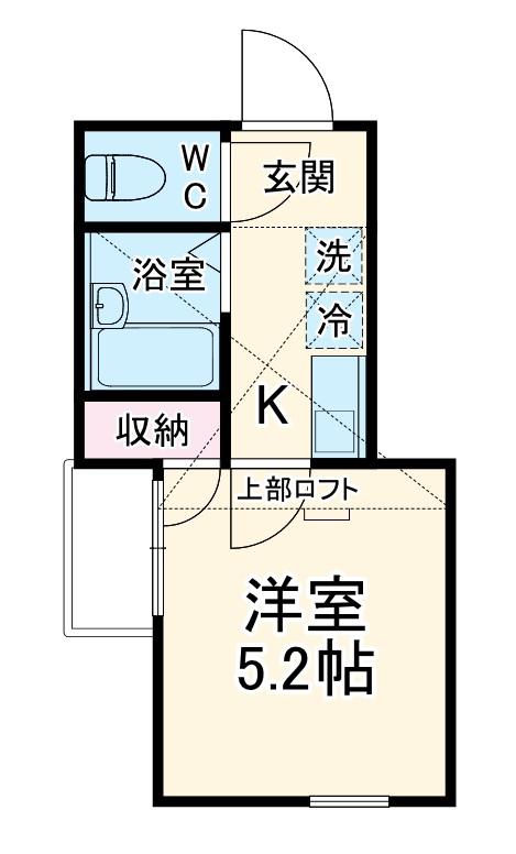 オクト大倉山(1K/2階)の間取り写真