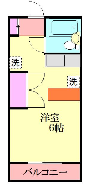 シティキャビン(1K/3階)の間取り写真