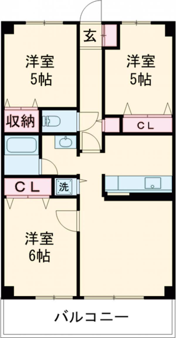 アルコム東山(3LDK/3階)の間取り写真