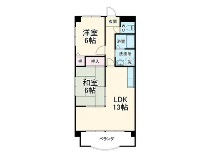 ディルーエ(2LDK/4階)の間取り写真