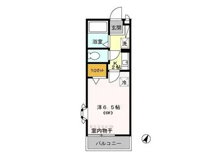 グリーンハイツ(1K/2階)の間取り写真