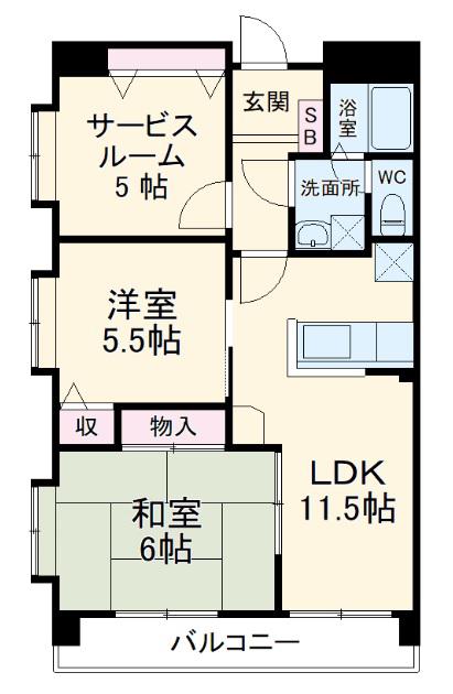 グラシアリノ武蔵浦和(2SLDK/3階)の間取り写真