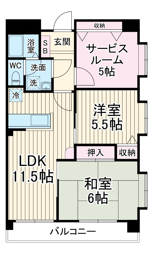 グラシアリノ武蔵浦和(3LDK/5階)の間取り写真