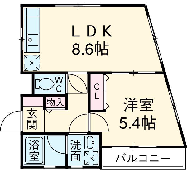 メルベイユ石井Ⅲ(1LDK/1階)の間取り写真