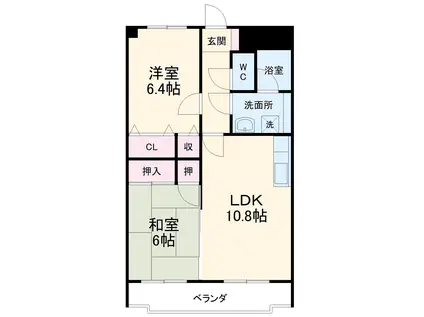 サンヴィレッテ(2LDK/3階)の間取り写真