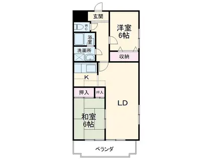フィオーレ田中Ⅲ(2LDK/2階)の間取り写真