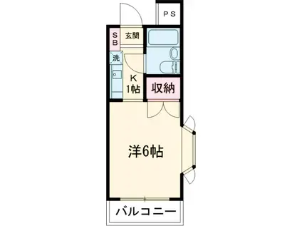 メイプル コート 駒沢(1K/2階)の間取り写真