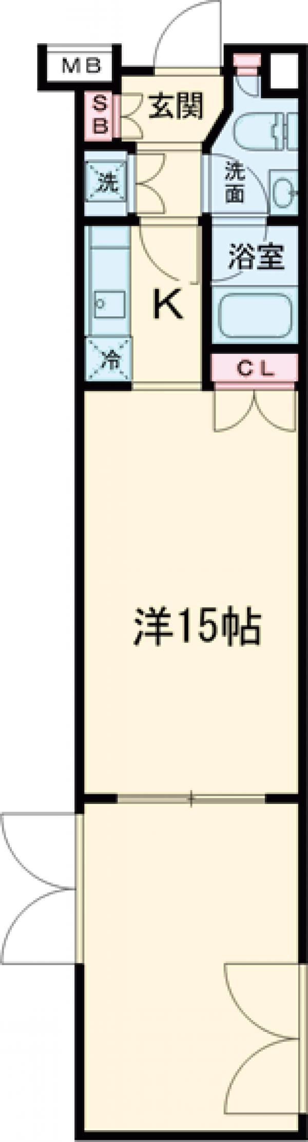 ＨＦ碑文谷レジデンス(ワンルーム)の間取り写真