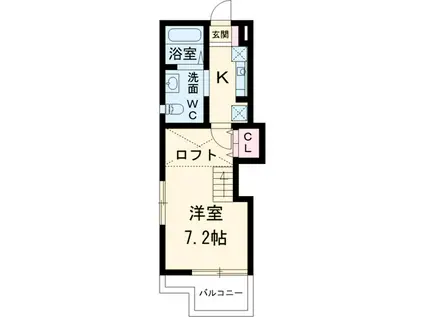 プラチナフォルム三軒茶屋(1K/2階)の間取り写真