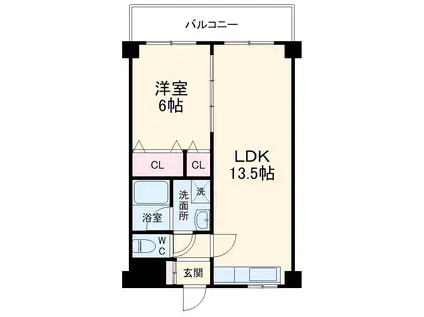 シェスタロワール(1LDK/2階)の間取り写真