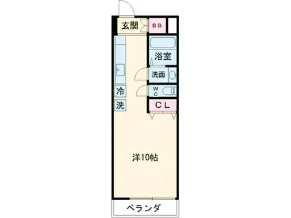 自由が丘オークヒル(ワンルーム/3階)の間取り写真