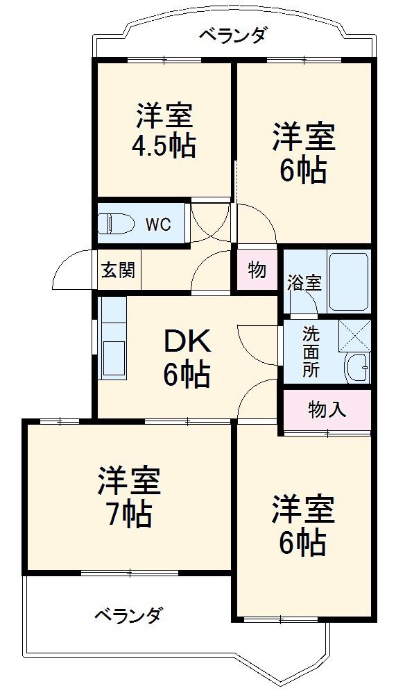 グレースマンション(4DK/2階)の間取り写真