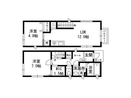 京王電鉄井の頭線 池ノ上駅 徒歩12分 2階建 築9年(2LDK)の間取り写真