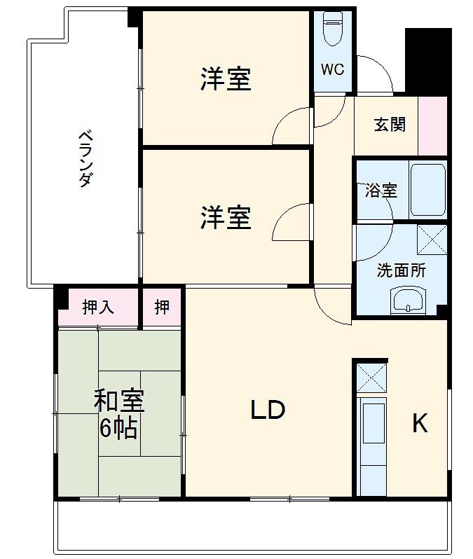 昭和ビル(3LDK/2階)の間取り写真