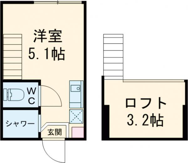 ハーモニーテラス八幡山Ⅱ(ワンルーム/2階)の間取り写真