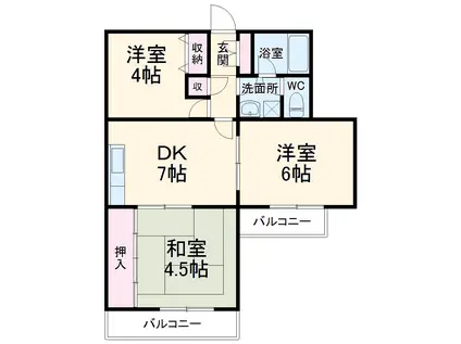 秋本マンション(3DK/2階)の間取り写真