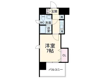 サンスクエア(1K/5階)の間取り写真