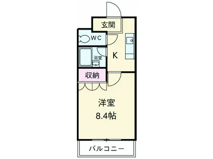 スペーシア三軒茶屋弐番館(1K/3階)の間取り写真