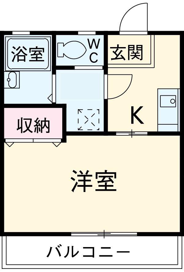 ラフォーレ新屋敷(1K/2階)の間取り写真