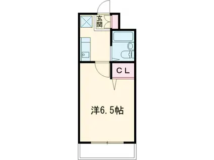Uハイム(1K/2階)の間取り写真