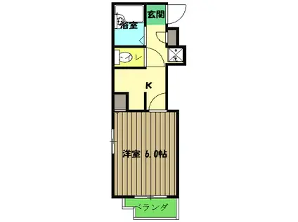 土田アパート(1K/2階)の間取り写真
