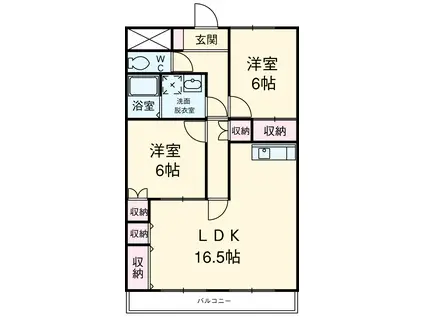 グランドメゾン大宮(2LDK/2階)の間取り写真