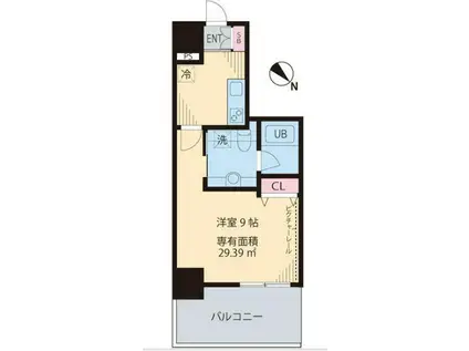 マノワール駒沢(1K/8階)の間取り写真