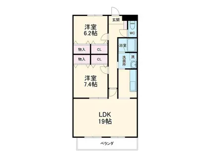 エスポワール(2LDK/3階)の間取り写真