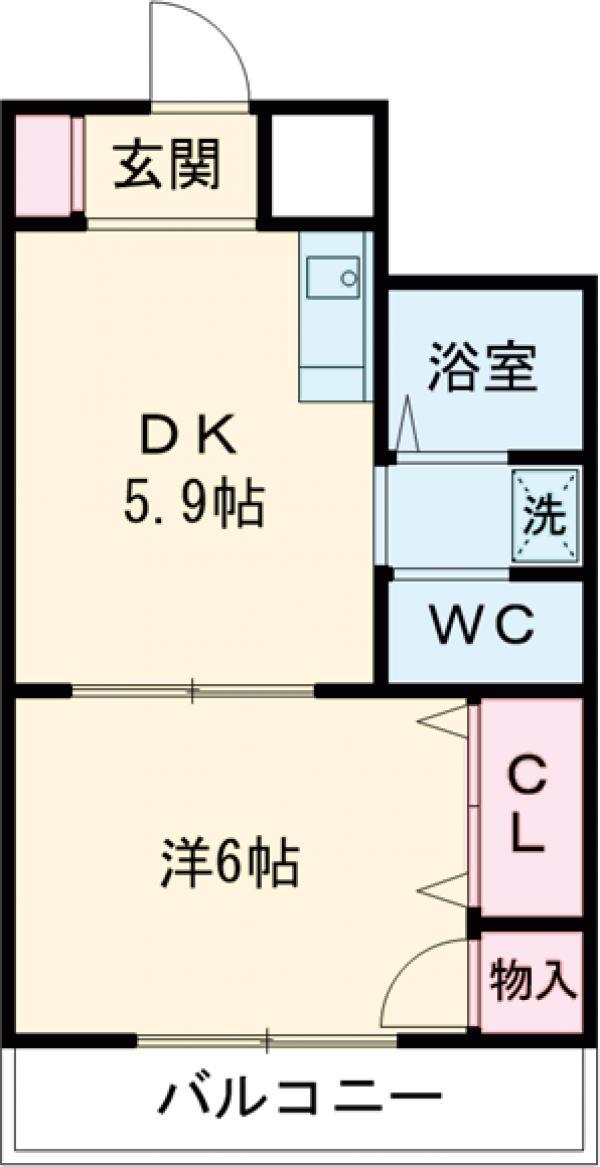 ラ・ヴェール多喜(1DK/3階)の間取り写真