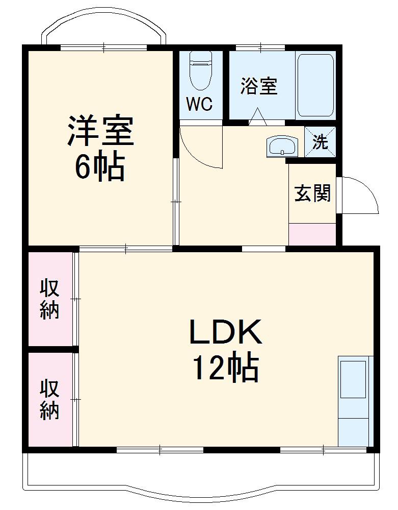 藤本ハイツ(1LDK/4階)の間取り写真