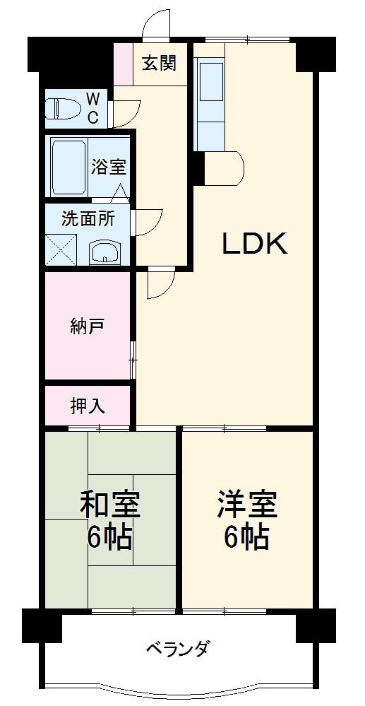 サンテラス福井(2LDK/3階)の間取り写真