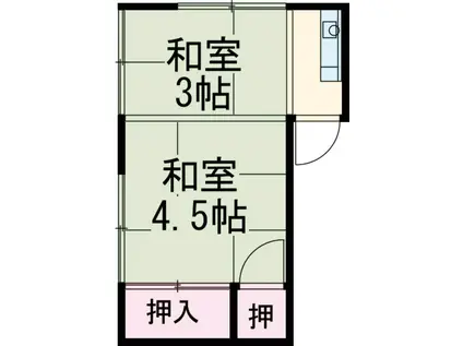 大和荘本館(1K/2階)の間取り写真