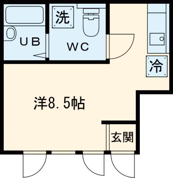 KEWEL用賀2(ワンルーム/1階)の間取り写真