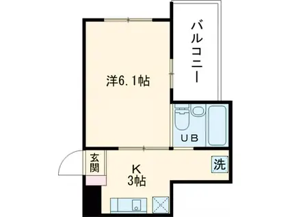 ピア豪徳寺Ⅱ(1K/4階)の間取り写真