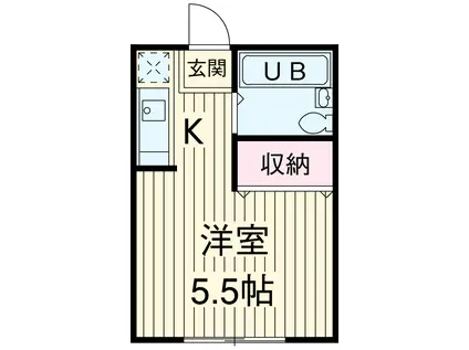 長谷見アパート(ワンルーム/1階)の間取り写真