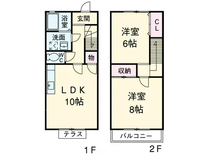 アヴァンセ　Ｂ(2LDK)の間取り写真