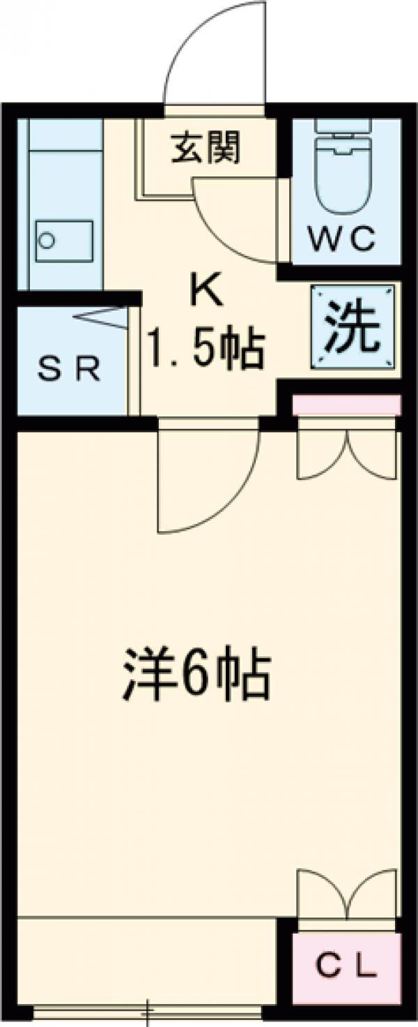 アービィカーネ自由が丘(1K/1階)の間取り写真