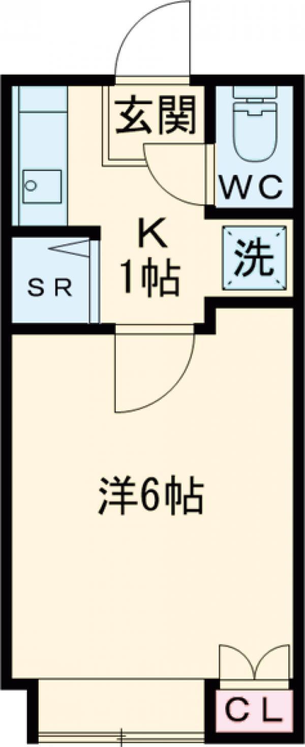 アービィカーネ自由が丘(1K/2階)の間取り写真