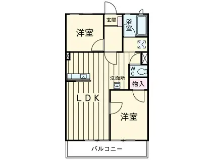 ユトリロ東幸(2LDK/5階)の間取り写真