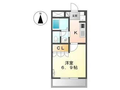 ソレイユⅢ番館(1K/1階)の間取り写真