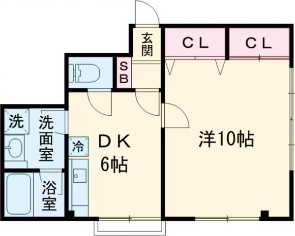 緑が丘グリーンヒルビル(1DK/2階)の間取り写真