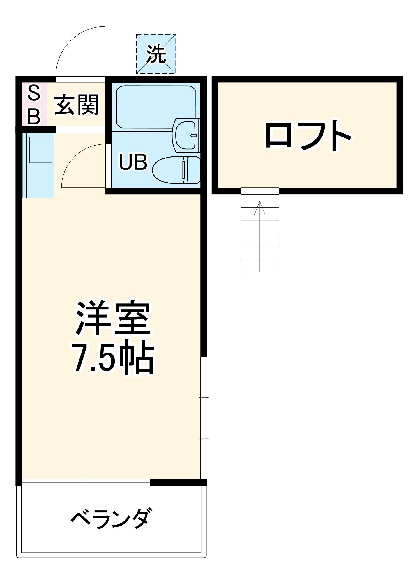 メゾン中尾第1A・B(ワンルーム/1階)の間取り写真