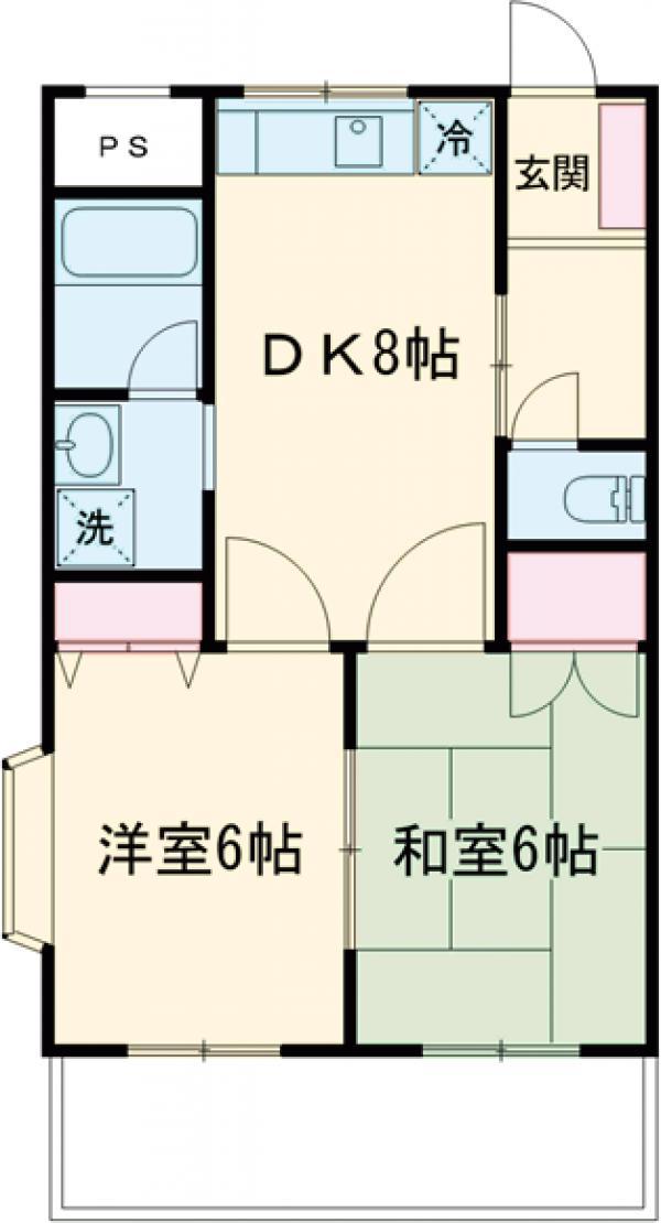 エピナール(2DK/3階)の間取り写真