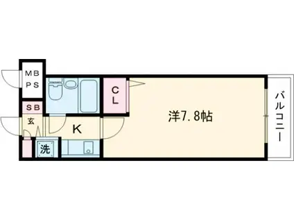 日神パレステージ三軒茶屋(1K/2階)の間取り写真