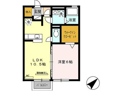 飯田線 小坂井駅 徒歩17分 2階建 築18年(1LDK/2階)の間取り写真