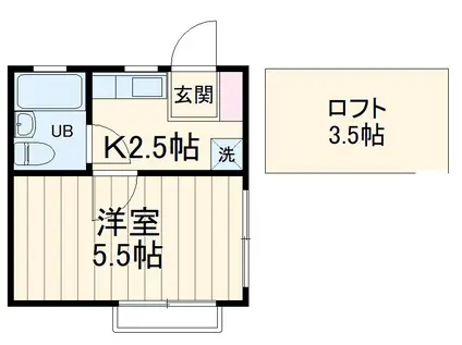 リバージュ日吉(1K/2階)の間取り写真