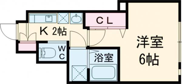 ミハス三軒茶屋Ⅱ(1K/1階)の間取り写真